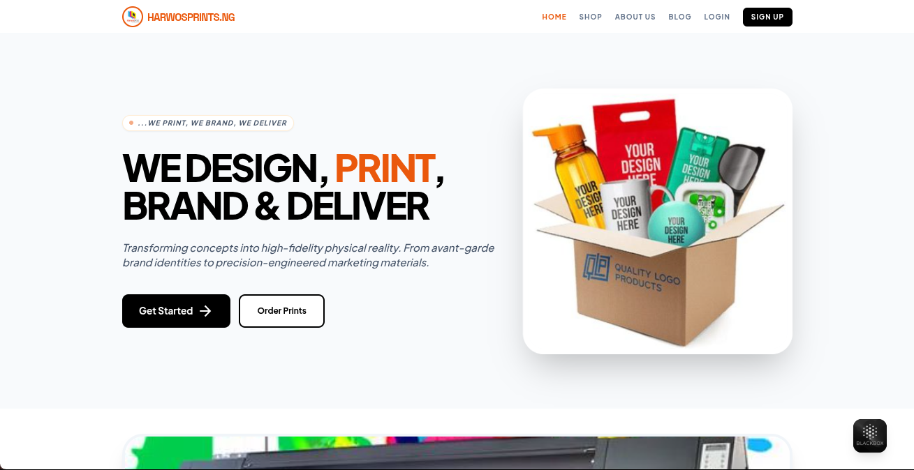 HARWOSPRINTS.NG homepage screenshot